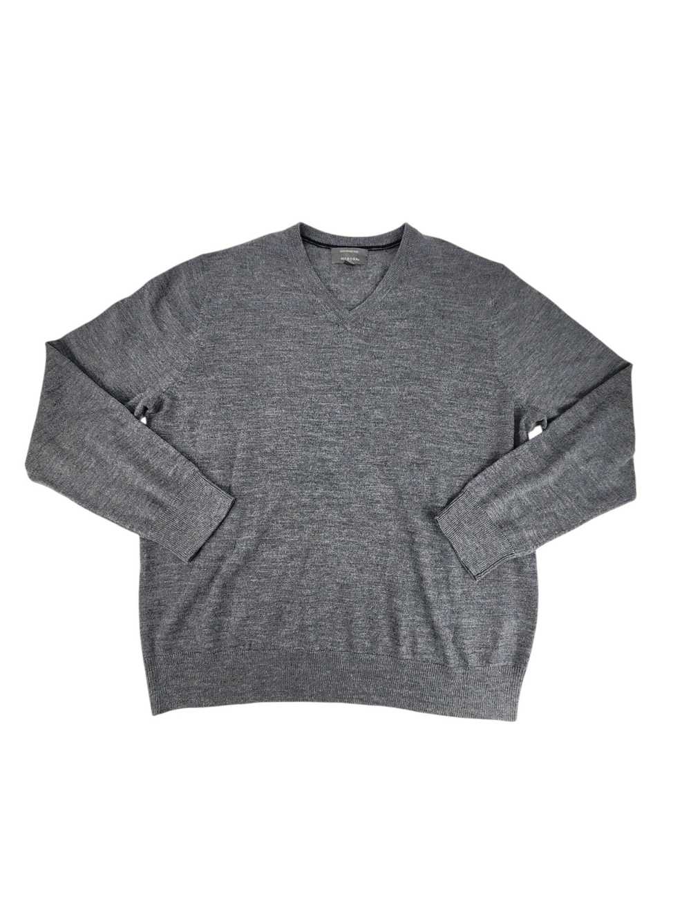 Merona Men’s XL Merino Wool Knit V-Neck Pullover Sweater Gray Solid Casual Basic